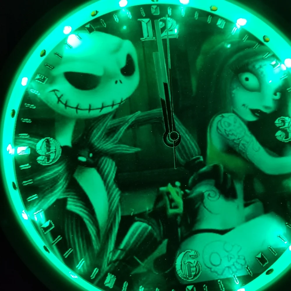 Jack n jill tattoo led lights clock